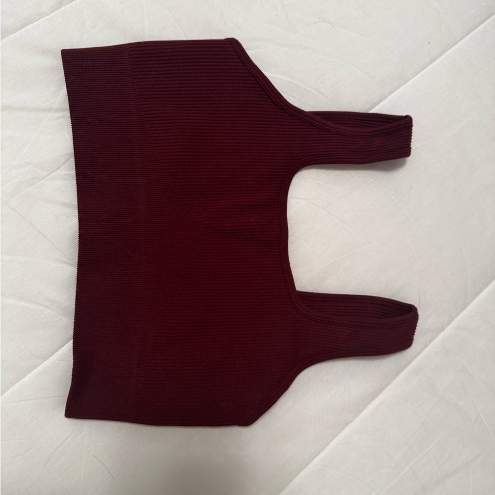 Burgundy Ribbed Workout Set - Picture 5 of 5